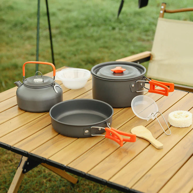 Utensilios de cocina camping con revestimiento antiadherente